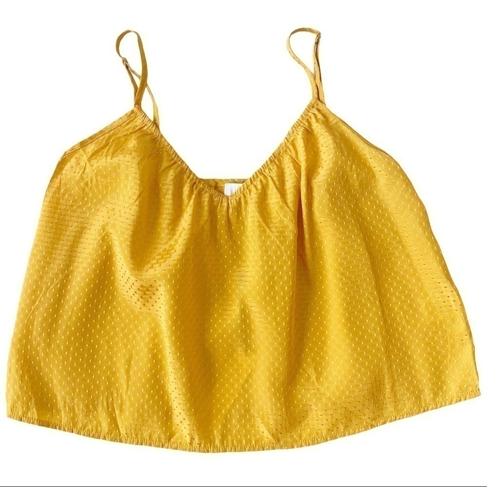 Nordstrom NSR Dot cami tank top sleeveless MEDIUM yellow gold NWT